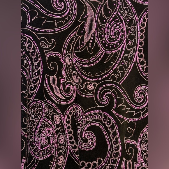 Alex Evenings Pink And Black Sparkly Paisley Cardigan Dressy Blazer LP NWT - Picture 7 of 11